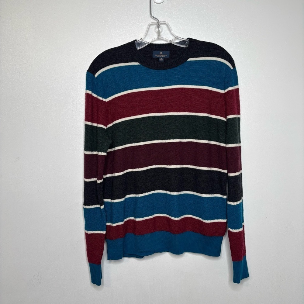 Brooks Brothers Sweater Extra Fine Merino Wool Mens Size Medium Striped
